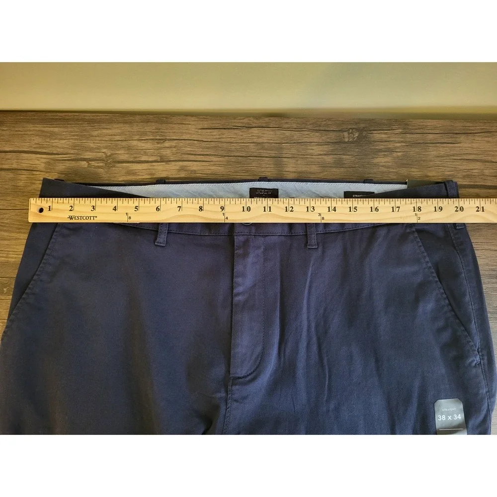 J Crew Mens Straight Fit Original Chino Pants Navy Blue 38X34 NWT